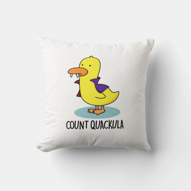 Count Quackula Funny Duck Pun Kussen (Voorkant)