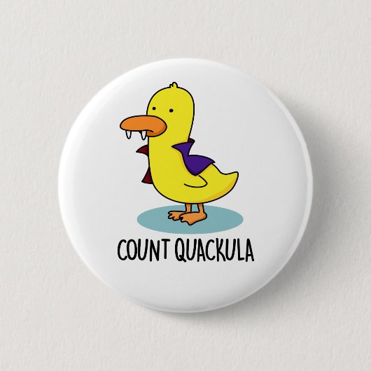 Count Quackula Funny Duck Pun Ronde Button 5,7 Cm (Voorkant)