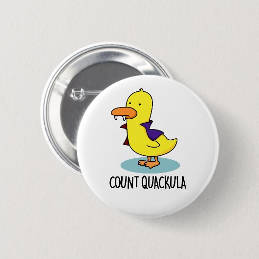 Count Quackula Funny Duck Pun Ronde Button 5,7 Cm (Voorkant /achterkant)