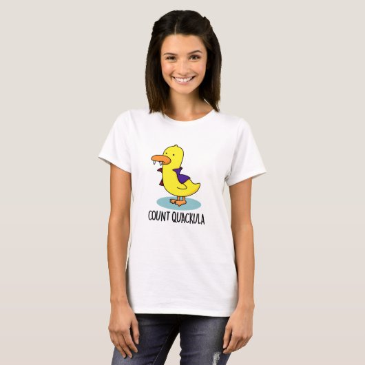 Count Quackula Funny Duck Pun T-shirt (Voorkant volledig)