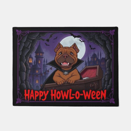 Count Shar Pei Happy Howl-o-ween Deurmat (Voorkant)