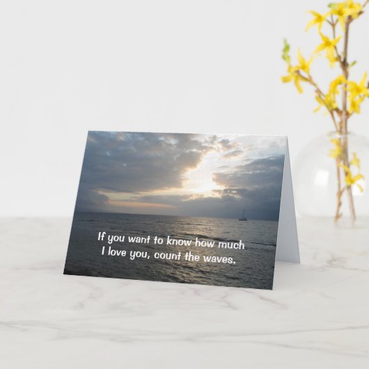 Count The Waves voor het huwelijk Kaart (Gele Bloem)