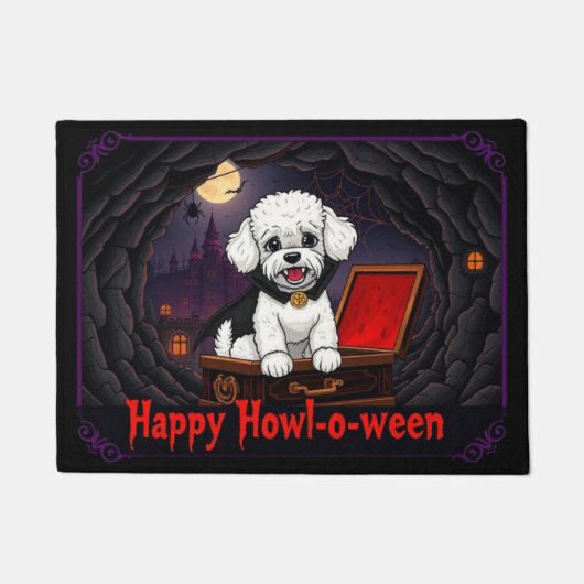 Count Toy Poodle Happy Howl-o-ween Deurmat (Voorkant)