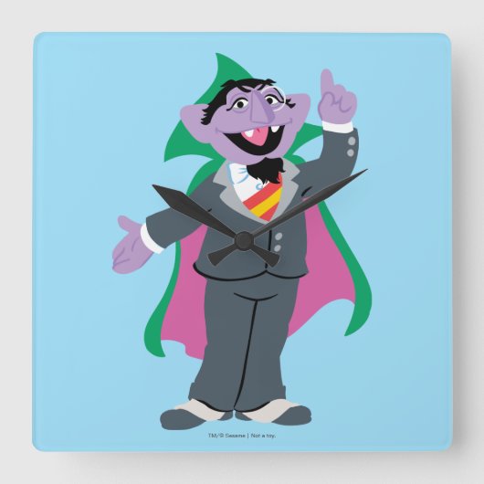 Count von Count Classic Style Vierkante Klok (Voorkant)