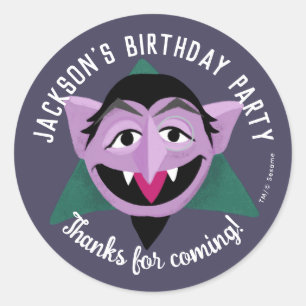 Count von Count Gezicht Verjaardagsfeest Ronde Sticker