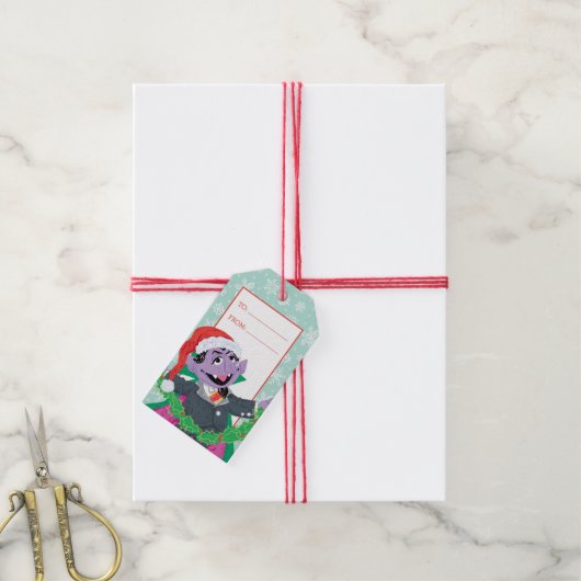 Count von Count Holiday Scribble Cadeaulabel (Met Touw)