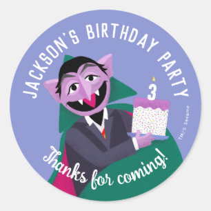Count von Count Nummer Taart Verjaardagsfeest Ronde Sticker
