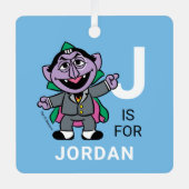 Count von Count | Persoonlijke naam met foto Metalen Ornament (Voorkant)