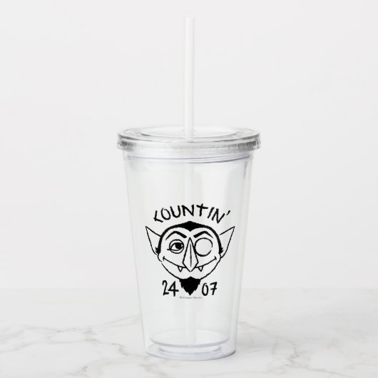 Count von Count Schaats Logo - Countin' 24/7 Acryl Drinkbeker (Voorkant)