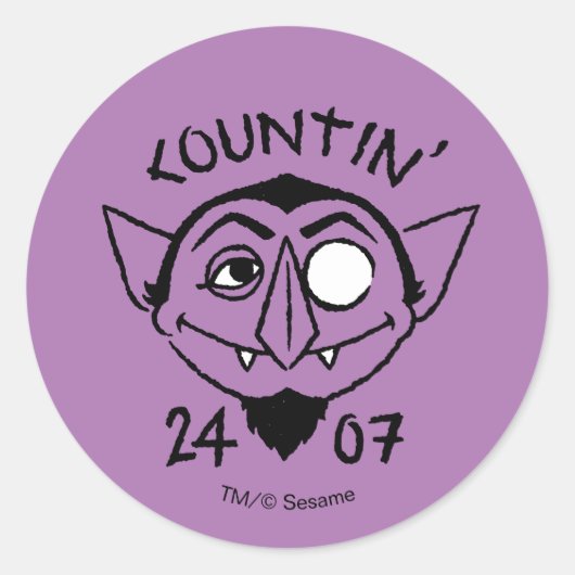 Count von Count Schaats Logo - Countin' 24/7 Ronde Sticker (Voorkant)