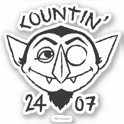 Count von Count Schaats Logo - Countin' 24/7 Sticker (Voorkant)
