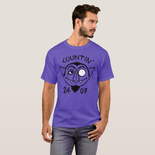 Count von Count Schaats Logo - Countin' 24/7 T-shirt (Voorkant volledig)