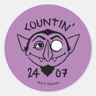 Count von Count Skate Logo - Tellen maar 24/7 Ronde Sticker