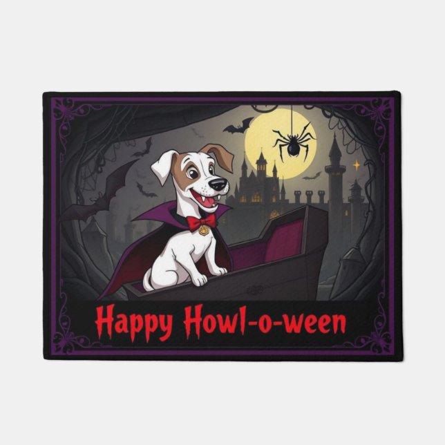 Count Whippet Happy Howl-o-ween Deurmat (Voorkant)