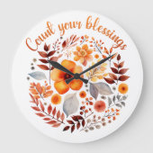 Count Your Blessings – Autumn Floral Wreath Grote Klok (Voorkant)