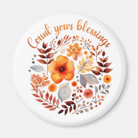 Count Your Blessings – Autumn Floral Wreath Magneet (Voorkant)