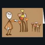 Count your garden by the flowers<br><div class="desc">Count your garden by the flowers wishing you happiness Cartoon man in a flower garden change the wording to personalise</div>