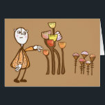 Count your garden by the flowers<br><div class="desc">Count your garden by the flowers wishing you happiness Cartoon man in a flower garden change the wording to personalise</div>