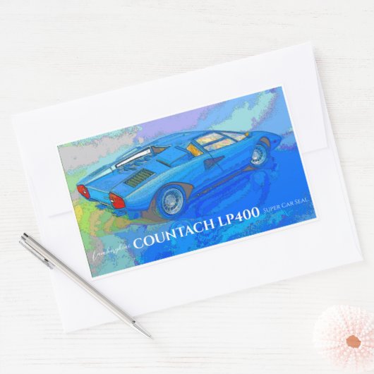 COUNTACH RECHTHOEKIGE STICKER (Envelop)