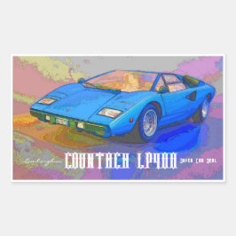 COUNTACH RECHTHOEKIGE STICKER