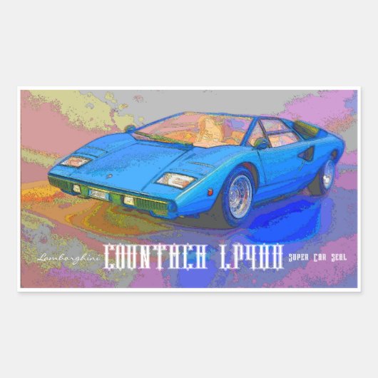 COUNTACH RECHTHOEKIGE STICKER (Voorkant)
