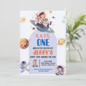 Countdown Astronaut Outer Space Verjaardag Kaart (Staand voorkant)