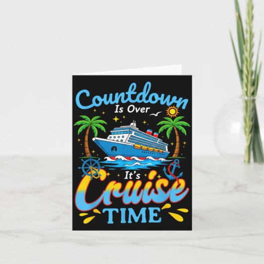 Countdown Is Over It's Cruise Time Men Women Coupl Kaart (Voorkant)