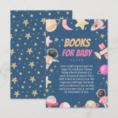 Countdown Space Girl Boeken voor Baby Informatiekaartje (Voorkant / Achterkant)