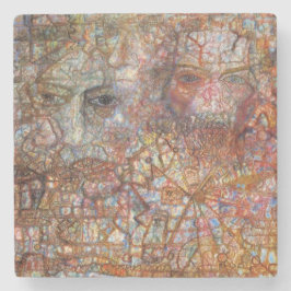 Countenances: Two Faces (door Pavel Filonov) Stenen Onderzetter