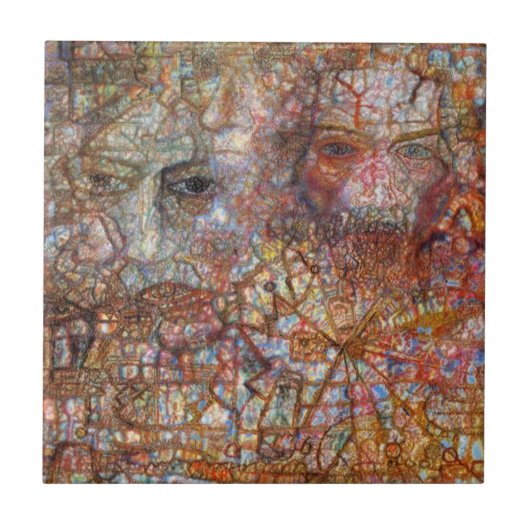 Countenances: Two Faces (door Pavel Filonov) Tegeltje (Voorkant)