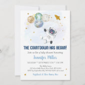 Counterdown heeft Astronaut Space Baby shower gest Kaart (Voorkant)