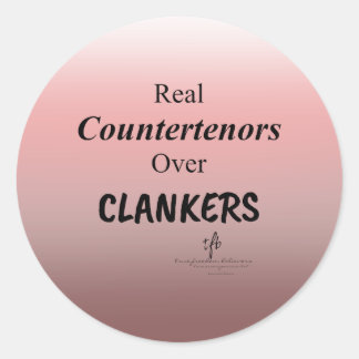Countertenoren Boven Kletterende Anti-AI Rommel Ronde Sticker