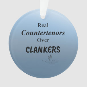 Countertenoren Boven Kletterende Blauwe Anti-AI Ro Ornament