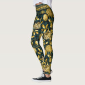Countess Black Blauwgroen Green Pset Gold Floral Leggings (Links)