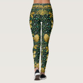 Countess Gold Chain Floral Shamrock Black Leggings (Achterkant)