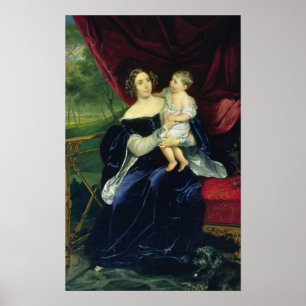Countess Olga Ivanovna Orlov met haar dochter Poster