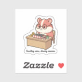 Counting Coins, Chasing Cozies Cute Hamster Money Sticker (Vel)