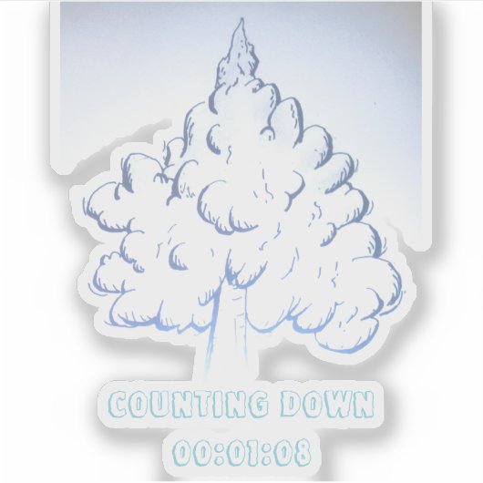 Counting Down 00:01:08 Sticker (Voorkant)