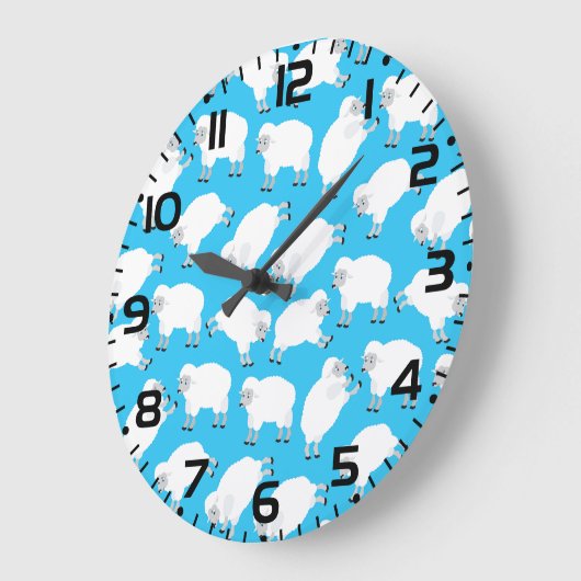 Counting Sheep Blue Nursery Pattern Grote Klok (Hoek)