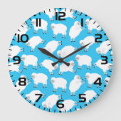 Counting Sheep Blue Nursery Pattern Grote Klok (Voorkant)