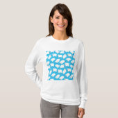 Counting Sheep Blue Nursery Pattern T-shirt (Voorkant volledig)