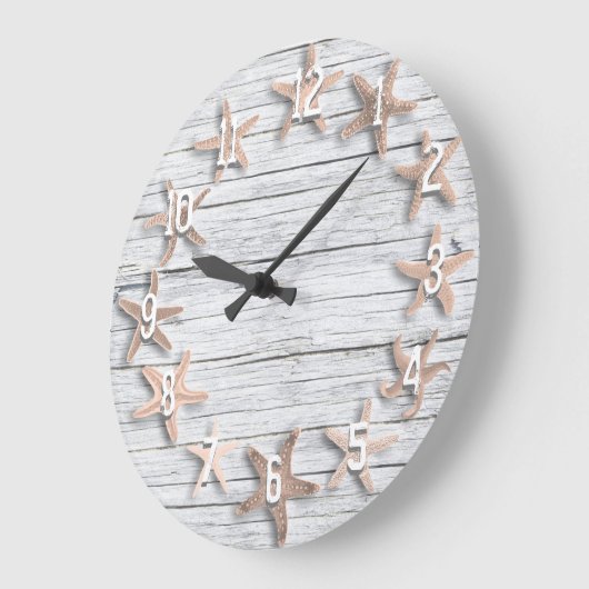 Counting Starfish Faux Driftwood Grote Klok (Hoek)