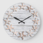 Counting Starfish Faux Driftwood Grote Klok (Voorkant)