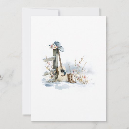 Country and Western Winter 16th Birthday Party Kaart (Achterkant)