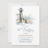 Country and Western Winter 40th Birthday Party Kaart (Voorkant)