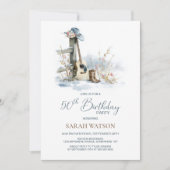 Country and Western Winter 50th Birthday Party Kaart (Voorkant)