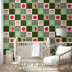 Country Apple Amish Quilt Cartoon Origineel Patroo Behang
