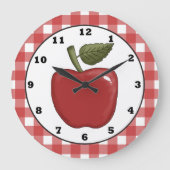 Country Apple cartoon kitchen wall clock Grote Klok (Voorkant)