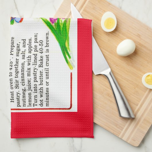 Country Apple Pie Recept Theedoek (Quarter Fold)