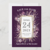 Country art bloemenbruiloft bewaar de datum uitnod kaart (Voorkant)